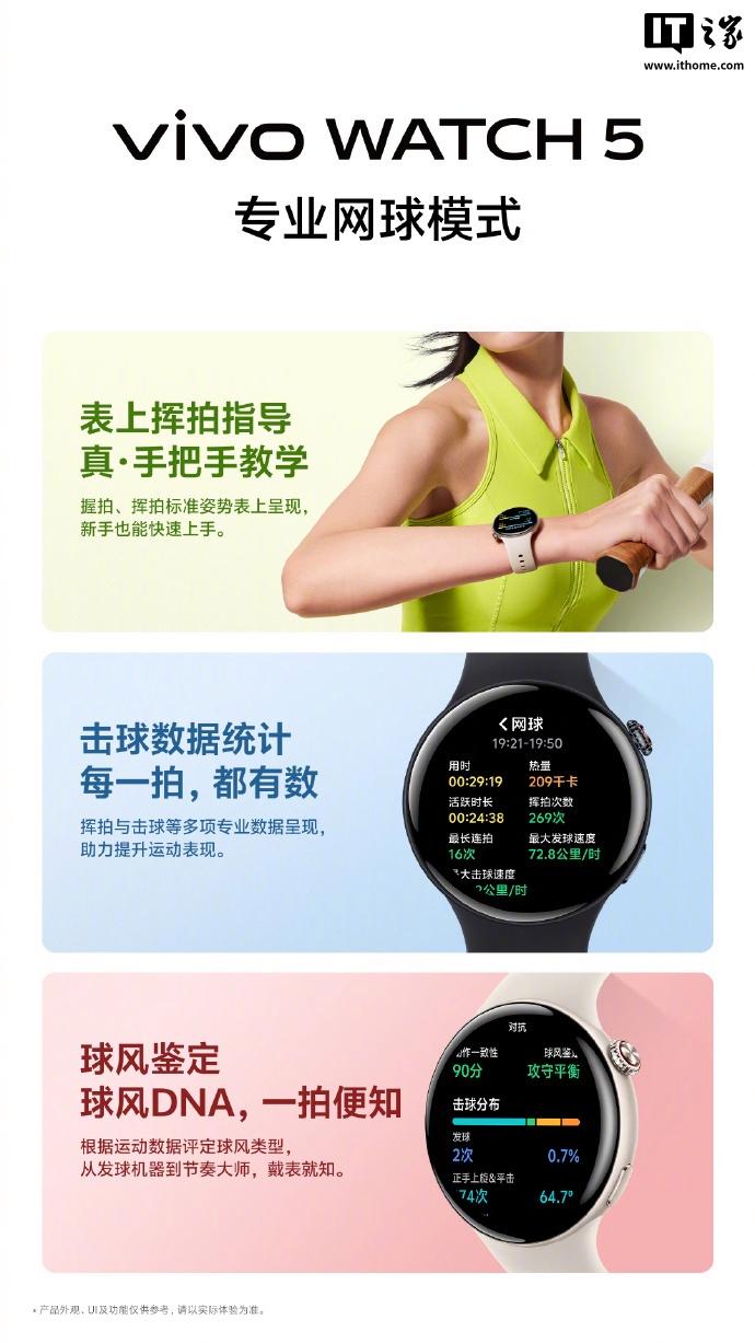 vivo WATCH 5 eSIM 版：6月25日发布，专业网球模式解锁